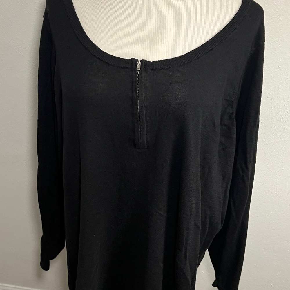 Torrid Sweater‎ Womens 5X Black 3/4 Sleeve Pullover Lightweight A4